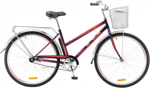 Велосипед Stels Navigator 26" 210 Lady V010 Пурпурный/Красный (с корзиной)