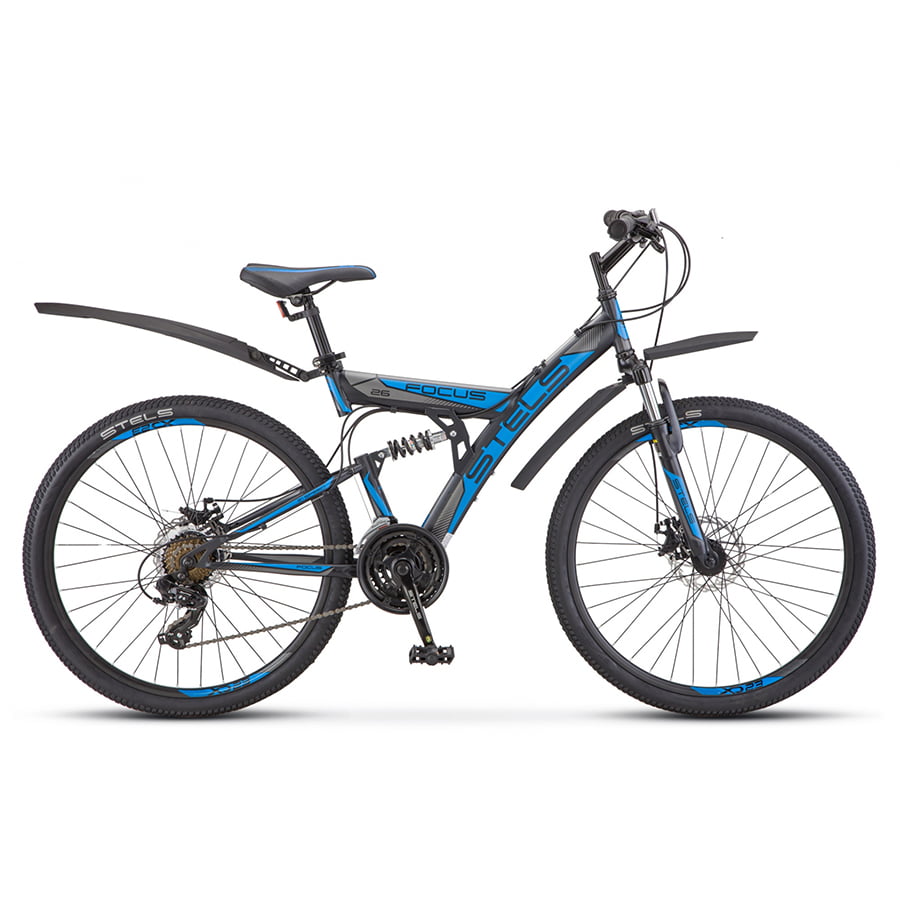Велосипед Stels Focus 26" MD 21 sp V010 Чёрный/Синий (LU088523)