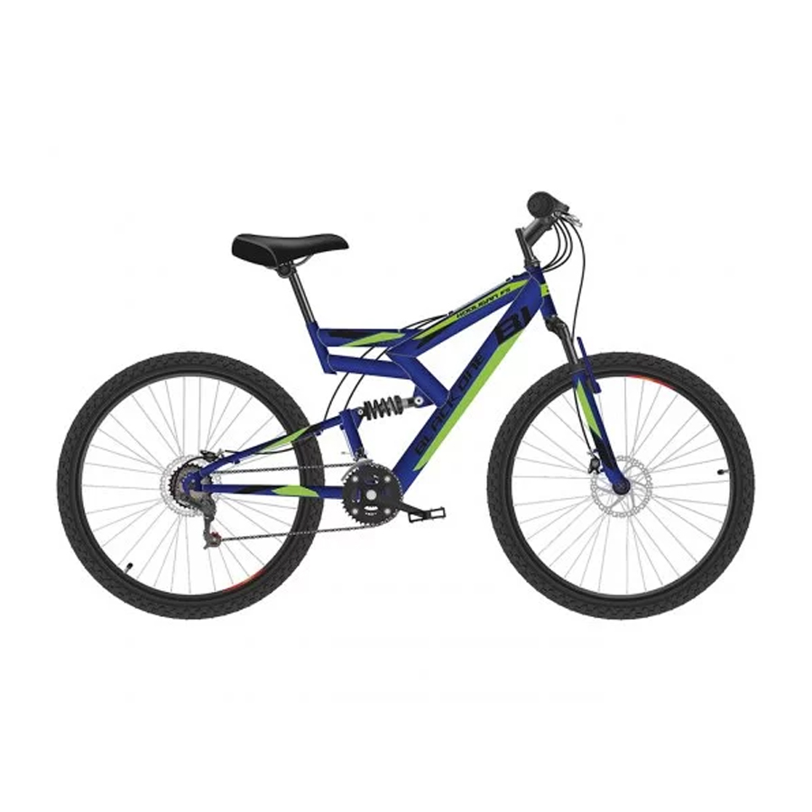Велосипед Black One Hooligan FS 26 D синий/черный/зеленый 2021-2022