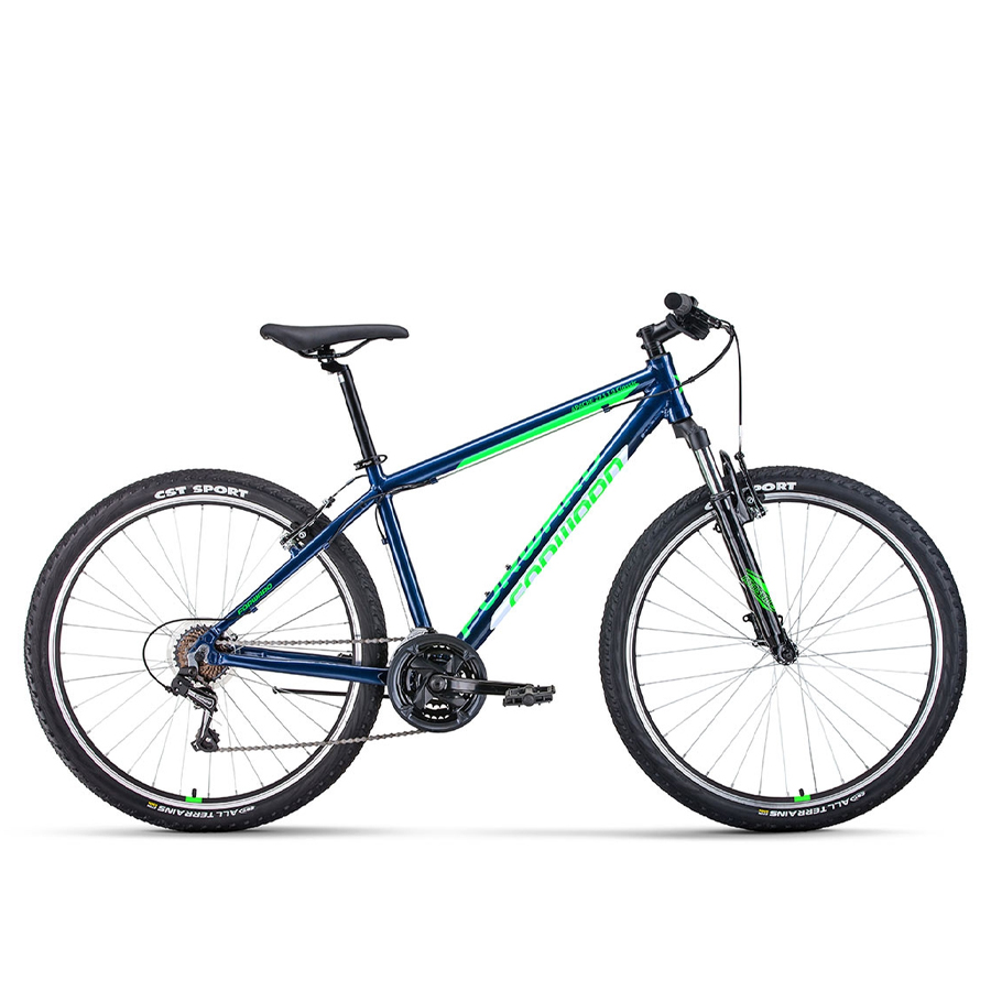 Велосипед 27,5" Forward Apache 1.0 Classic Синий/Ярко-зеленый 2022 г.