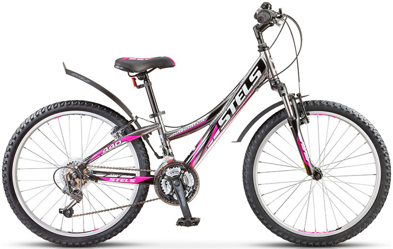 Велосипед Stels Navigator 24" 440 V V010 Черный/Хром/Пурпурный