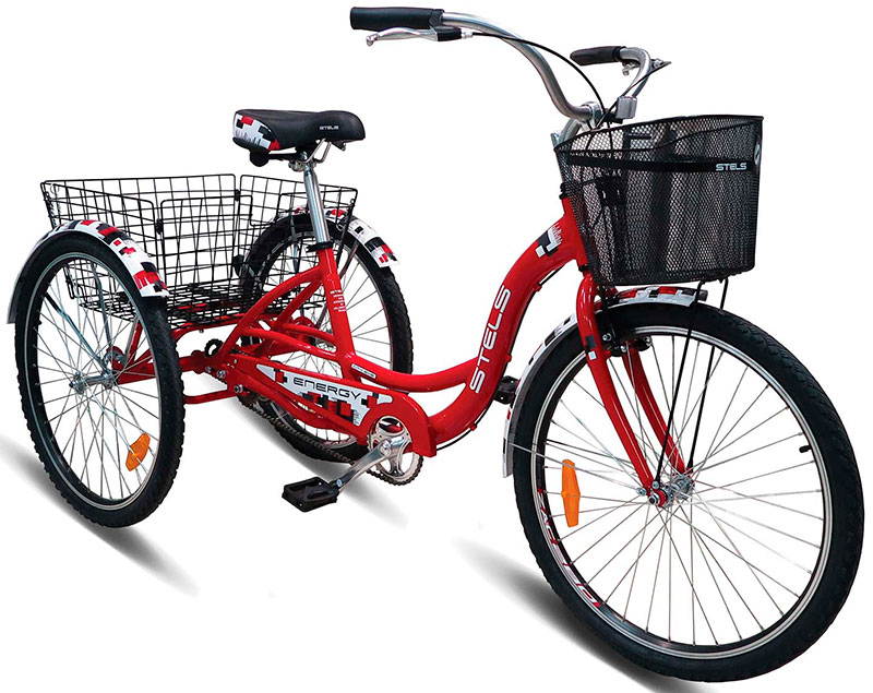 Велосипед Stels Energy I 26" V020 Красный/Белый (с корзиной) (LU085324)