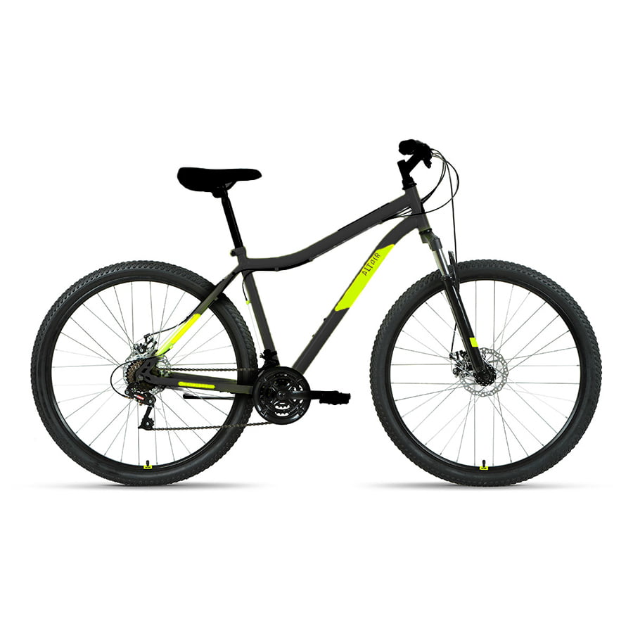 Велосипед 29" Altair MTB HT 29 2.0 disc 21 ск Черный/Ярко-зеленый 21-22 г