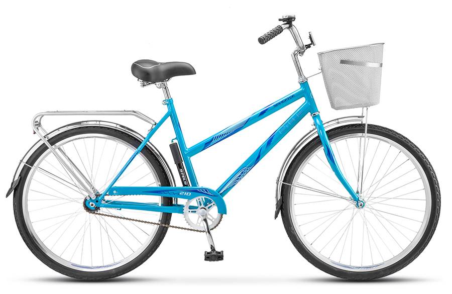 Велосипед Stels Navigator 26" 210 Lady Z010 Голубой (с корзиной) (LU085338)