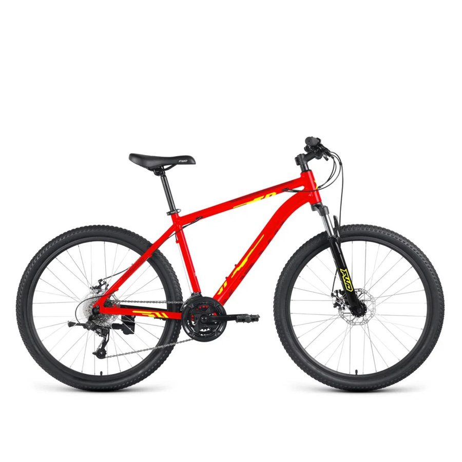 Велосипед 27,5" Forward Katana 27,5 D AL Ярко-красный/Желтый 2023 г