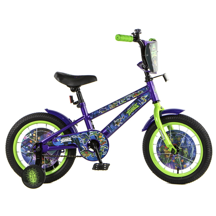 Велосипед 14" Черепашки Фиолетовый/Салатовый ВН14208