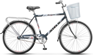 Велосипед Stels Navigator 26" 210 Gent V010 Серый/Синий (с корзиной)