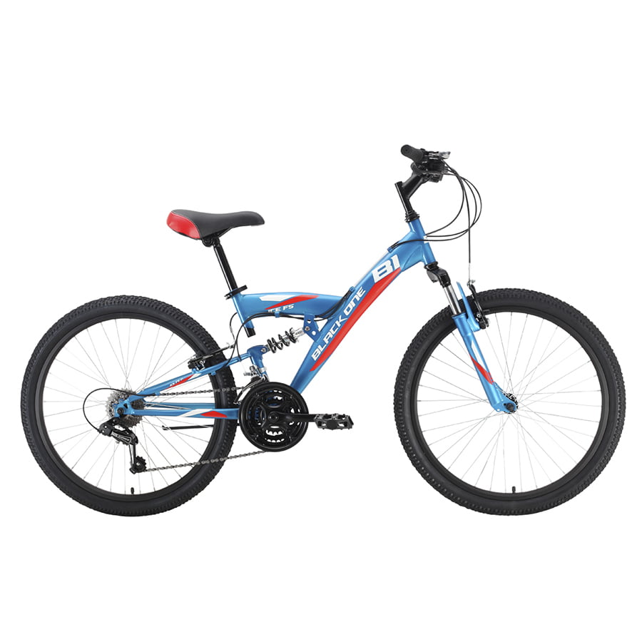 Велосипед Black One Ice FS 24 голубой/белый/красный 2020-2021