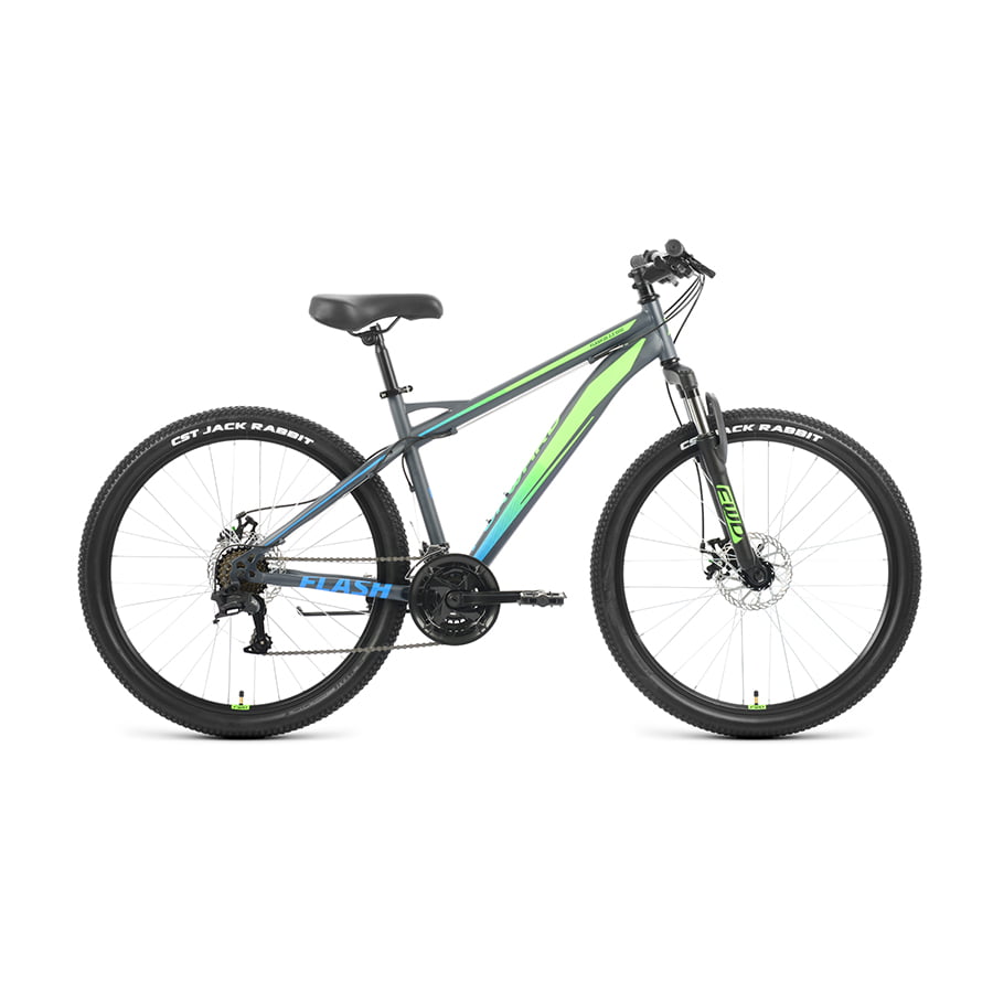 Велосипед 26" Forward Flash 26 2.2 D Серый матовый/Ярко-зеленый 2022 г