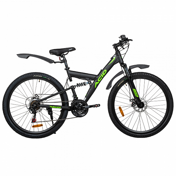 Велосипед 27,5" ACID F 740 D Black Flat/Neon Green 2026