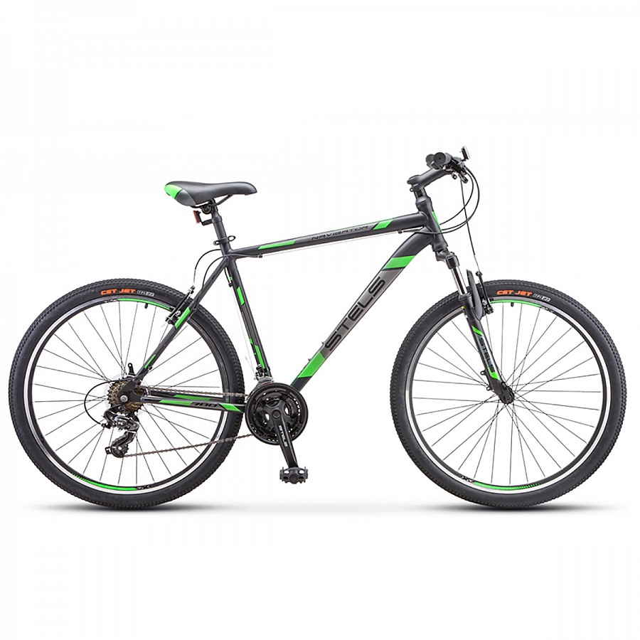 Велосипед Stels Navigator 700 V V020 Черный/зеленый 27.5Ø (LU093447)