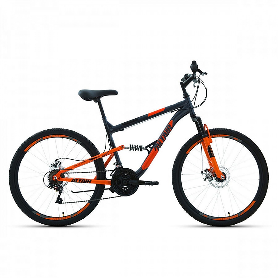 Велосипед 26" Altair MTB FS 26 2.0 disc 18 ск Серый/Оранжевый 19-20 г