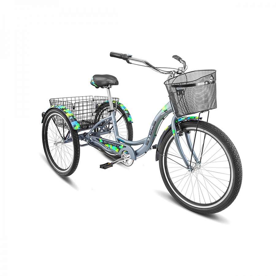 Велосипед Stels Energy III 26" V030 Зеленый (с корзиной) (LU085325)