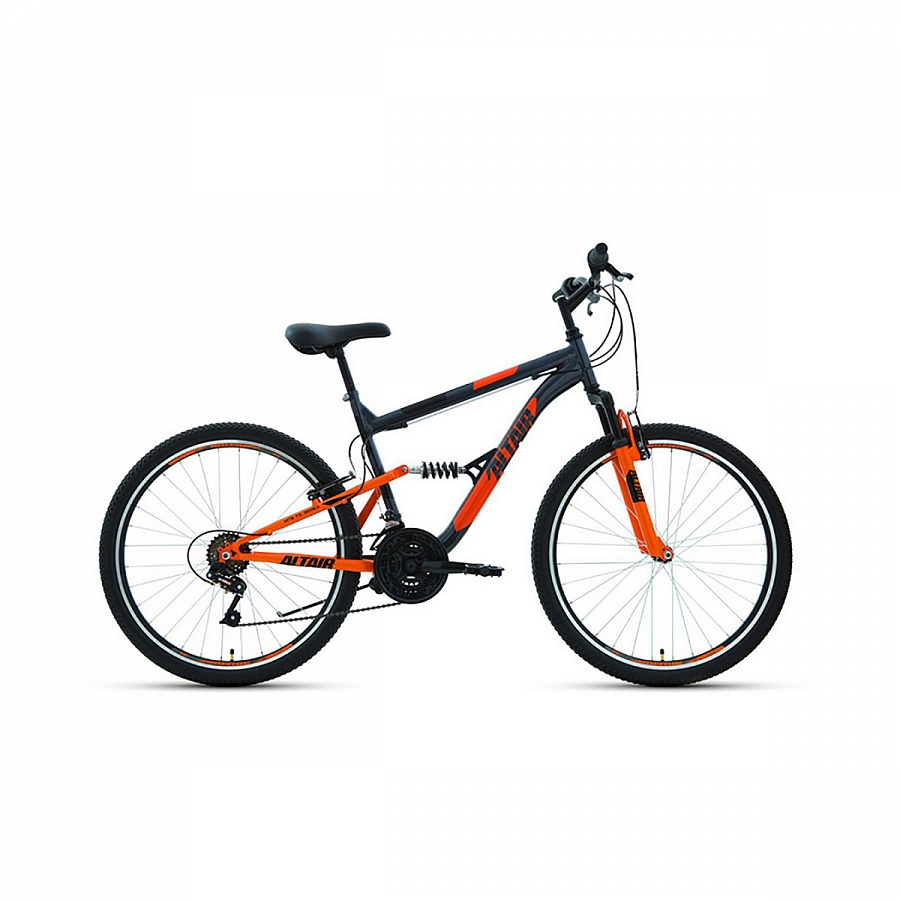 Велосипед 26" Altair MTB FS 26 1.0 18 ск Темно-серый/Оранжевый 20-21 г