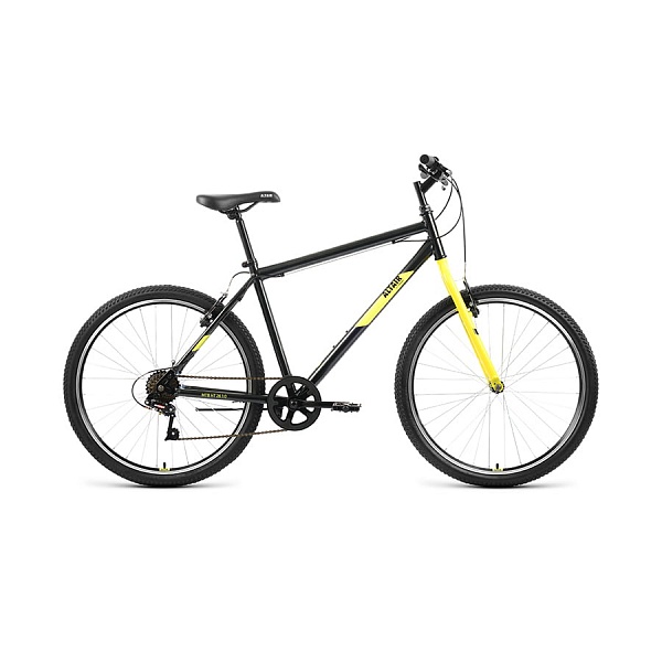 Велосипед 26" Altair MTB HT 26 1.0 7 ск Черный/Желтый 2022 г