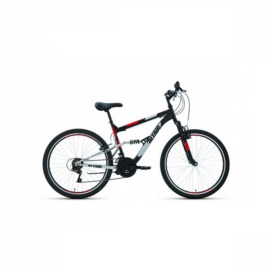 Велосипед 26" Altair MTB FS 26 1.0 18 ск Черный/Красный 20-21 г