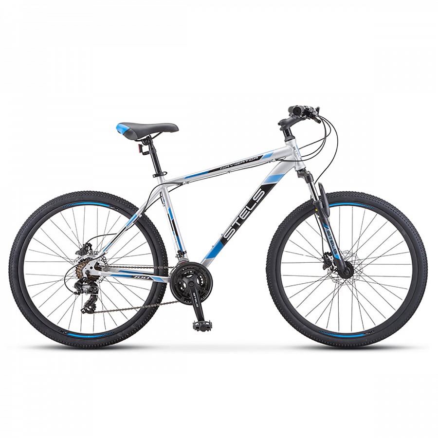 Велосипед Stels Navigator 700 D F010 Серебристый/Синий 27.5Ø (LU093938)
