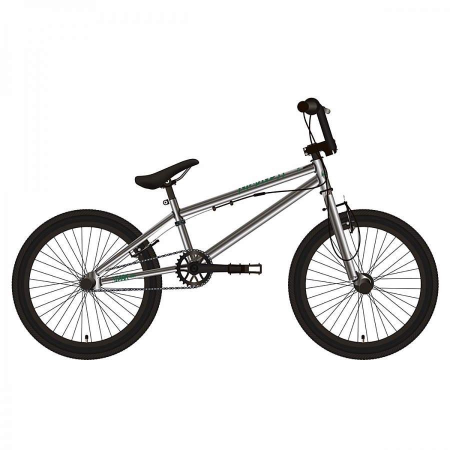 Велосипед Stark'19 Madness BMX 2 20" серебристый/зелёный H000015813