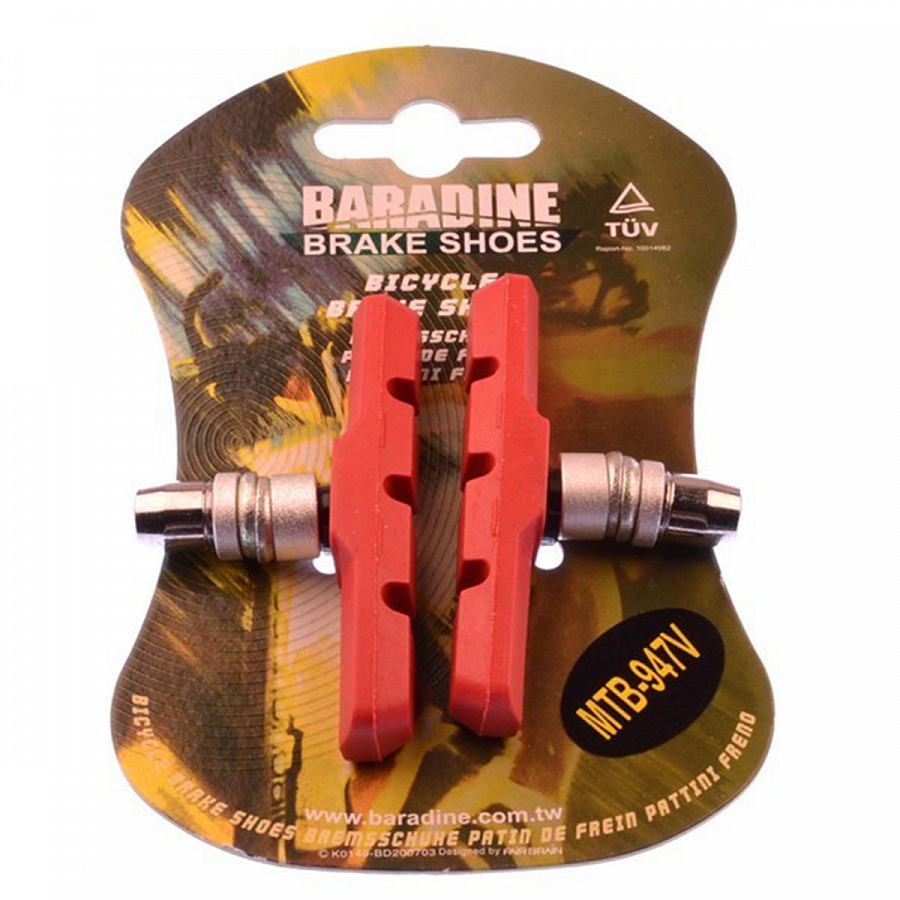Тормозные колодки 947V Baradine 70мм красные