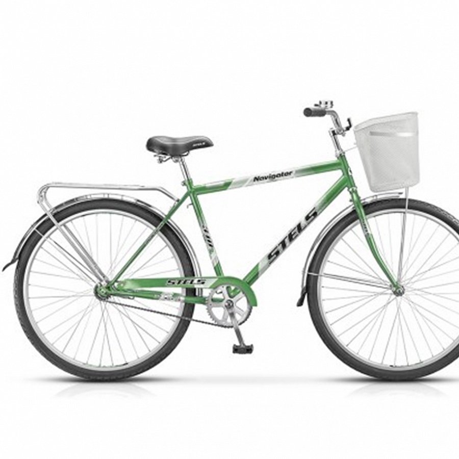 Велосипед Stels Navigator 28" 310 Gent Темно-зеленый/Салатовый (с корзиной)
