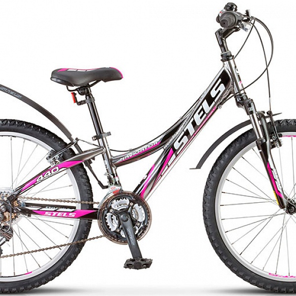 Велосипед Stels Navigator 24" 440 V V010 Черный/Хром/Пурпурный