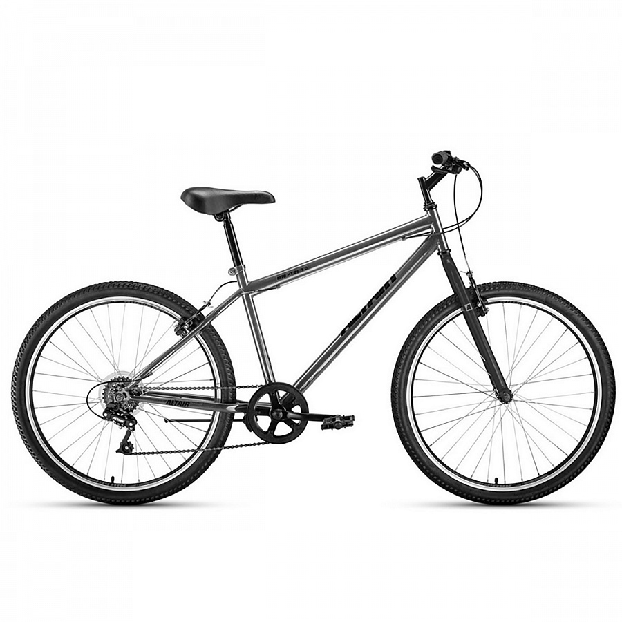 Велосипед 26" Altair MTB HT 26 1.0 7 ск Темно-серый/Черный 20-21 г