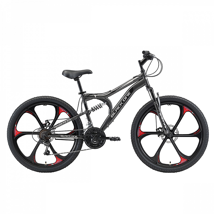 Велосипед Black One Totem FS 26 D FW серый/черный/серый 2020-2021