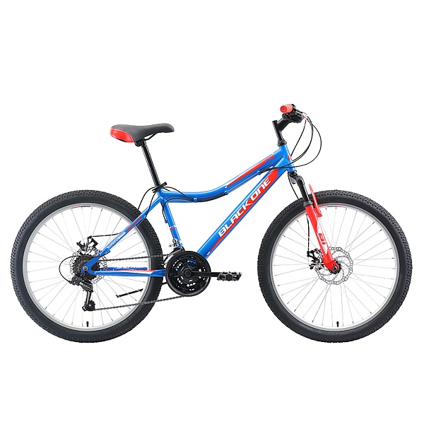 Велосипед Black One Ice 24 D голубой/красный/серебристый (H000014284)