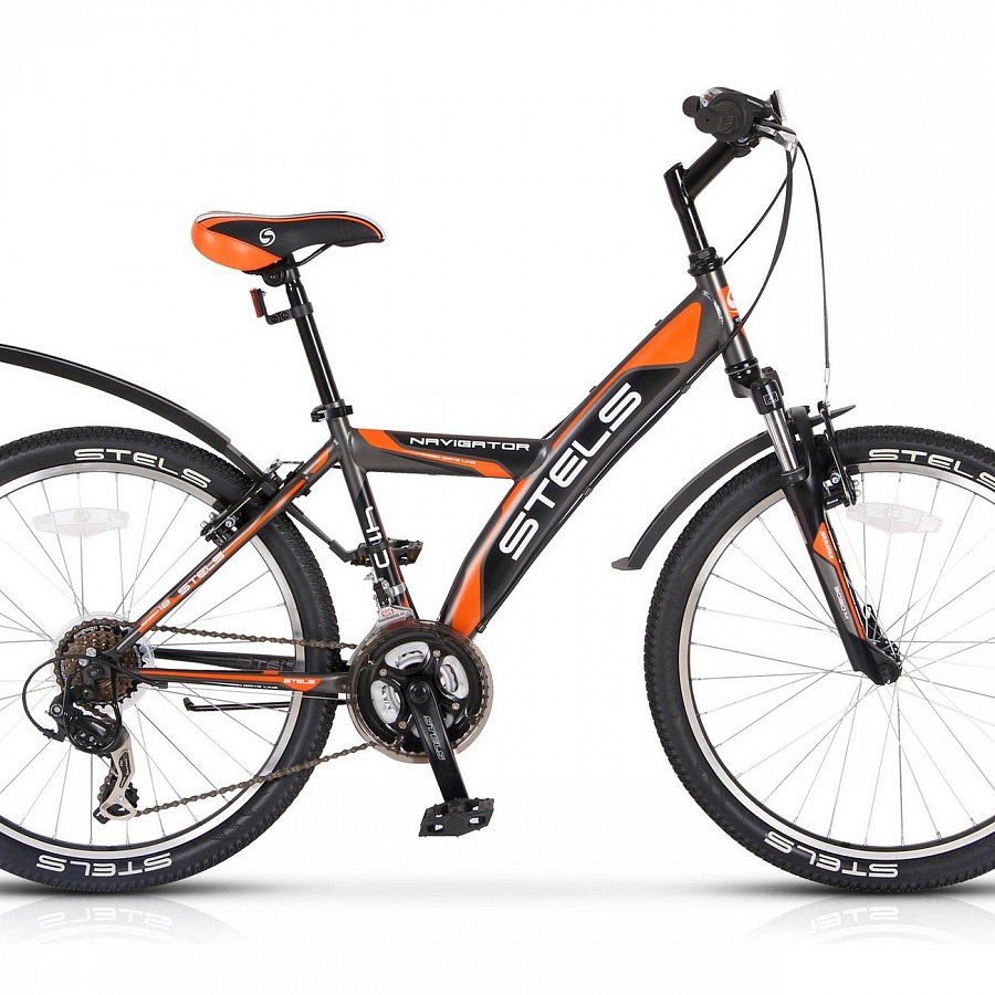 Велосипед Stels Navigator 24" 410 V 18 sp V030 Серый/Оранжевый/Черный