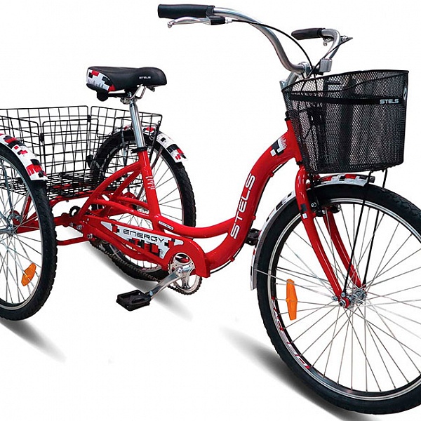 Велосипед Stels Energy I 26" V020 Красный/Белый (с корзиной) (LU085324)
