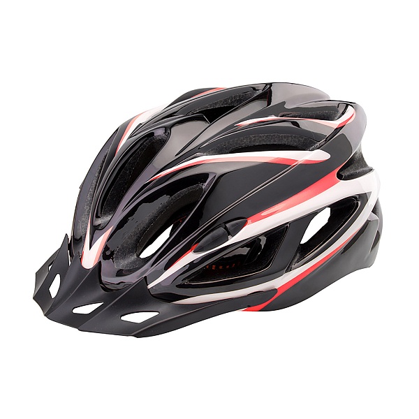 Шлем защитный FSD-HL022 (in-mold) L (58-60 см) чёрный с красными полосами/600130