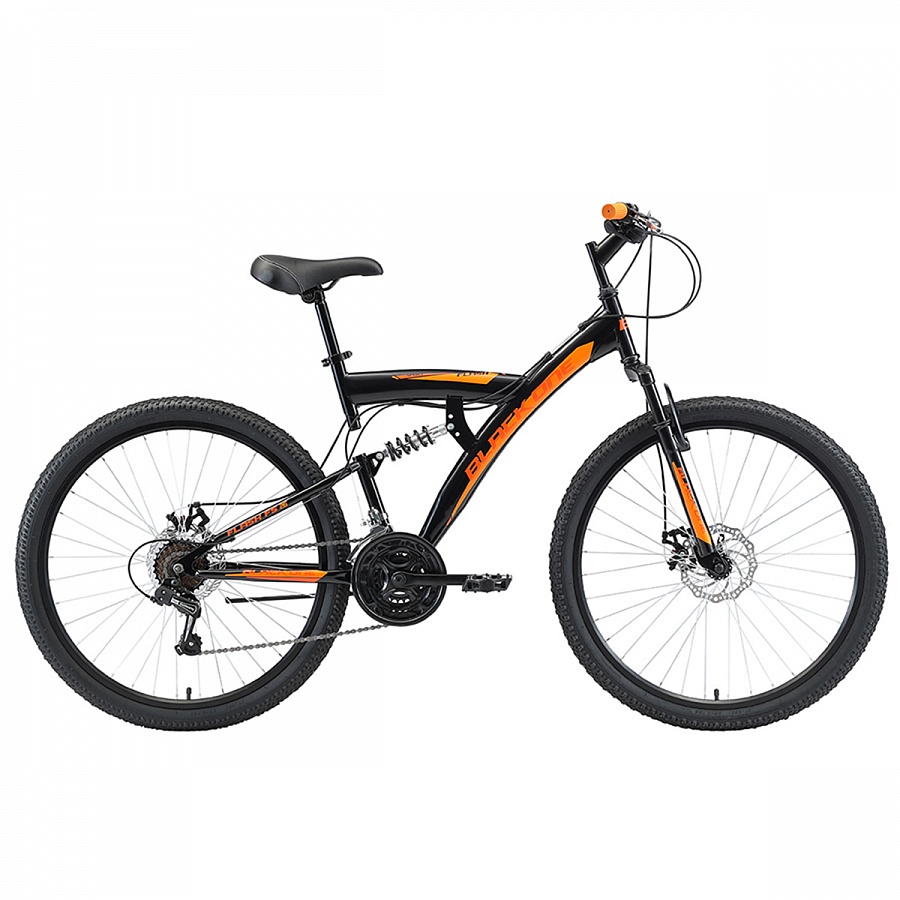 Велосипед Black One Flash FS 26 D черный/оранжевый 2020-2021