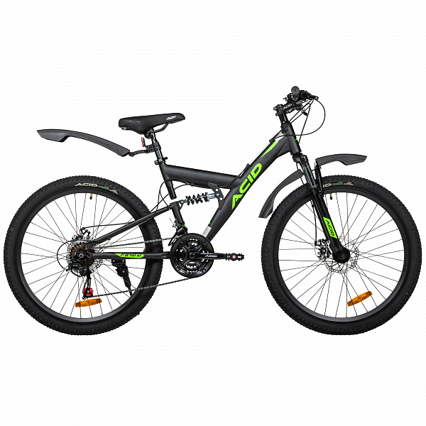 Велосипед 26" ACID F 640 D Black Flat/Neon Green 2026