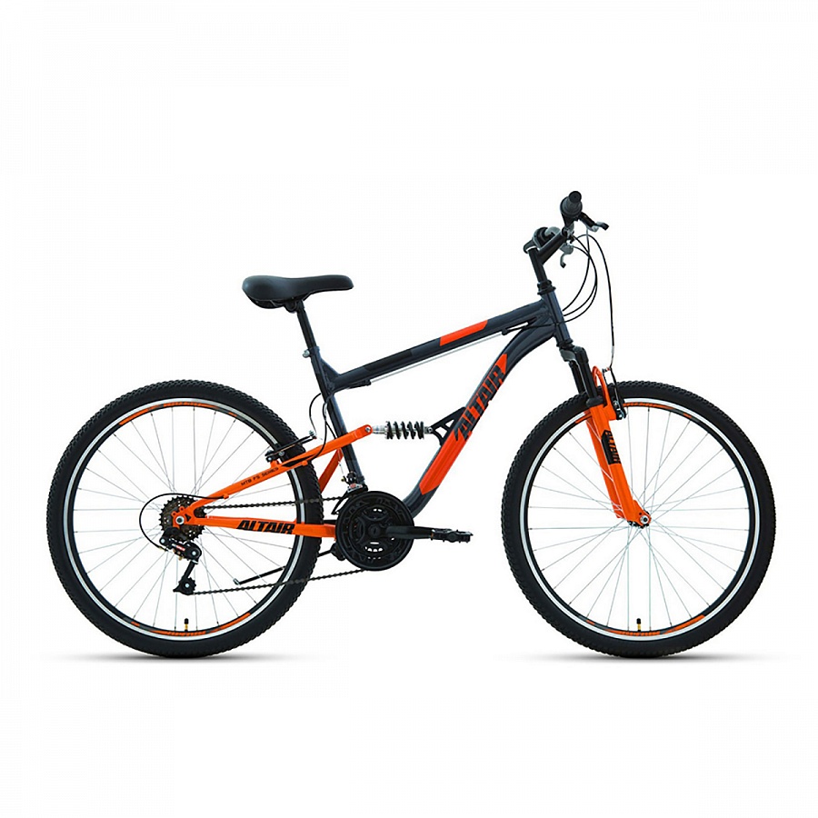 Велосипед 26" Altair MTB FS 26 1.0 18 ск Серый/Оранжевый 19-20 г