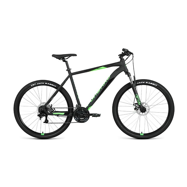 Велосипед 27,5" Forward Apache 27,5 2.2 D AL Черный матовый/Ярко-зеленый 2022 г 