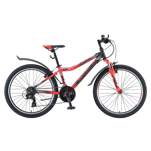 Велосипед Stels Navigator 24" 450 MD V030 Черный неоновый/Красный (м) (LU093466)