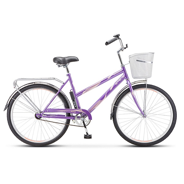 Велосипед Stels Navigator 26" 200 Lady Z010 Фиолетовый (с корзиной) (LU094046)
