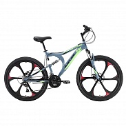 Велосипед Black One Totem FS 26 D FW серый/черный/зеленый 2020-2021