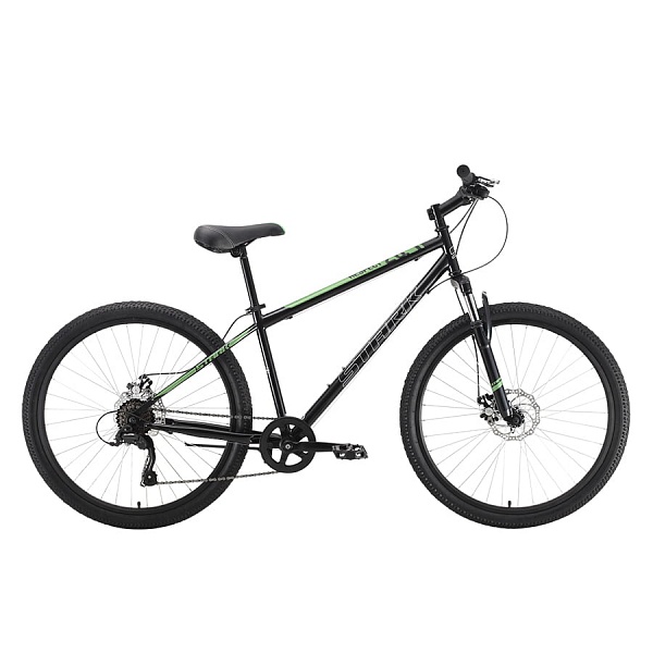 Велосипед Stark'22 Respect 26.1 D Microshift Steel черный/зеленый