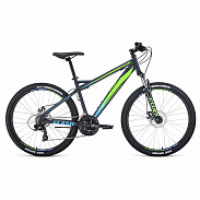 Велосипед 26" Forward Flash 26 2.0 disc Серый матовый/Ярко-зеленый 20-21 г