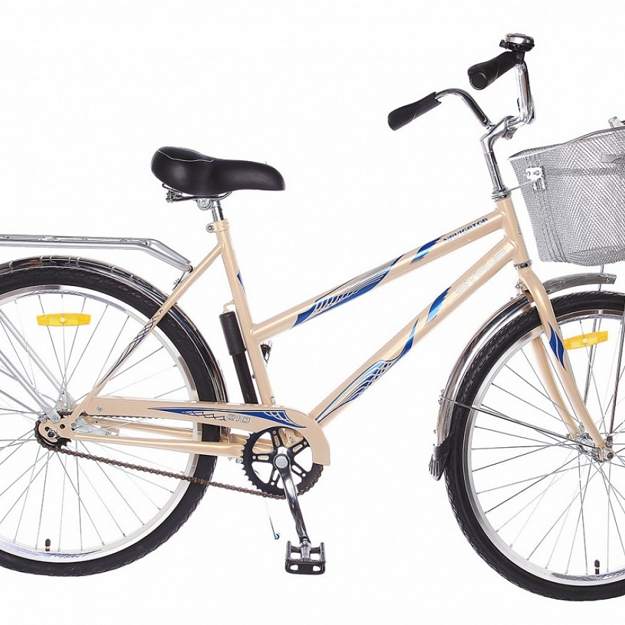 Велосипед Stels Navigator 26" 210 Lady Z010 Бежевый/Синий (с корзиной) (LU085338)