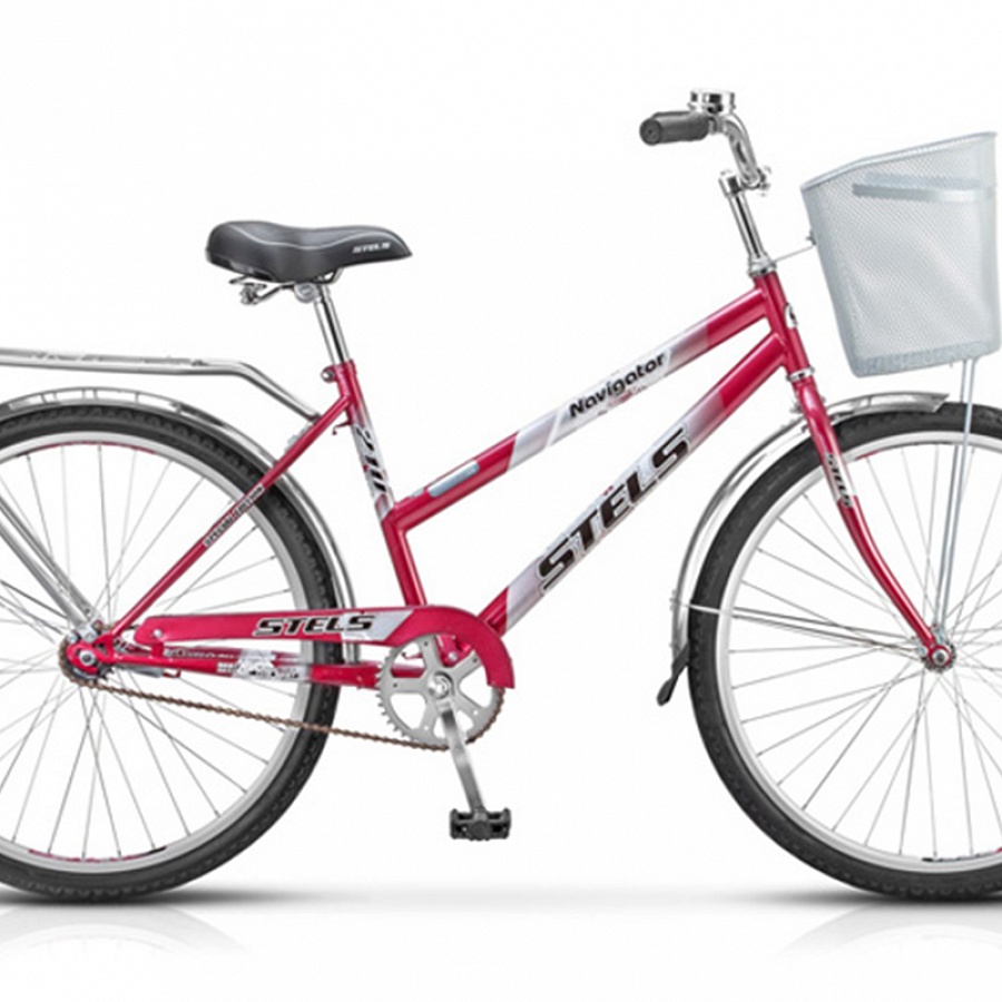 Велосипед Stels Navigator 26" 210 Lady Серый/Розовый (с корзиной)